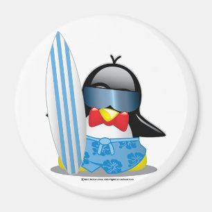 Surfer Penguin Magnet