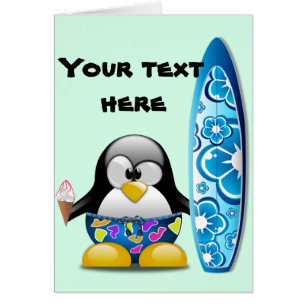 Surfer Penguin with Ice Cream