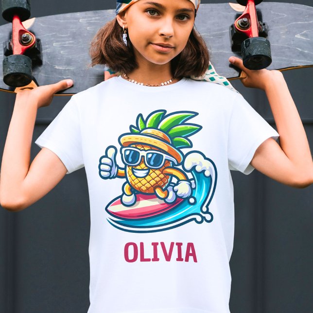 Surfer Pineapple Hits the Waves Personalised T-Shirt (Creator Uploaded)