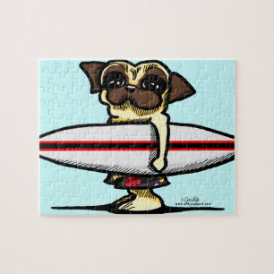 Surfer Pug Jigsaw Puzzle