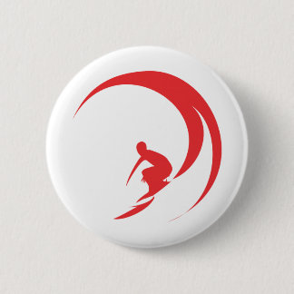 Surfer Red 6 Cm Round Badge