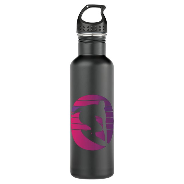 Surfer Retro Surfing Sunset 710 Ml Water Bottle (Front)