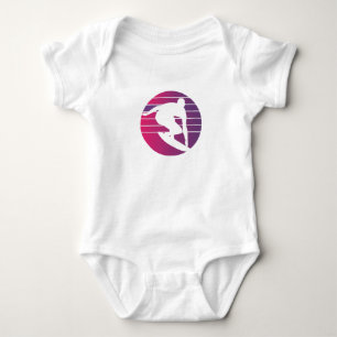 Surfer Retro Surfing Sunset Baby Bodysuit