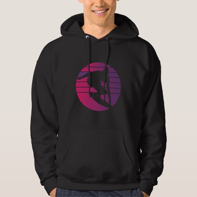 Surfer Retro Surfing Sunset Hoodie (Front)