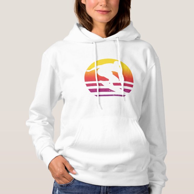 Surfer Retro Surfing Sunset Hoodie (Front)