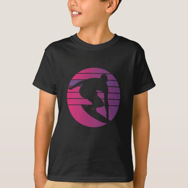 Surfer Retro Surfing Sunset T-Shirt (Front)