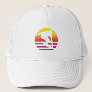 Surfer Retro Surfing Sunset Trucker Hat