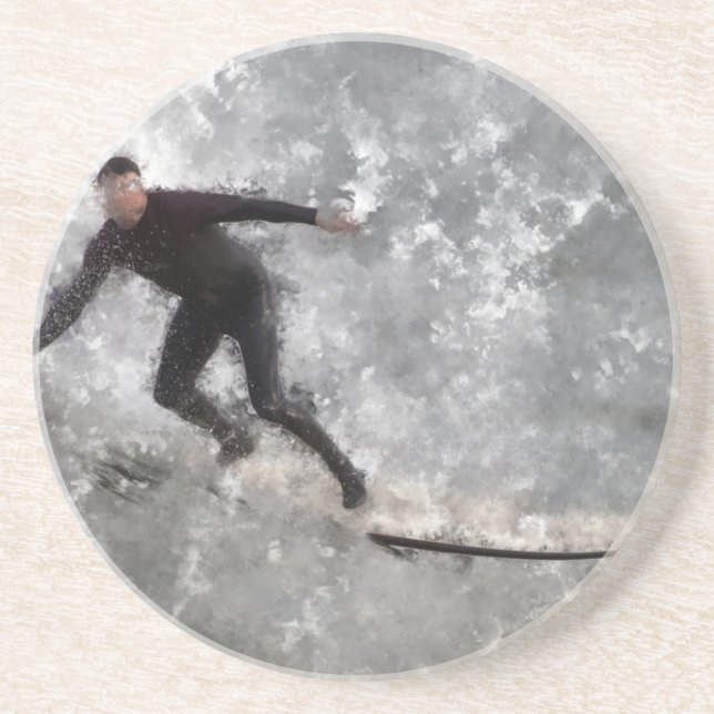 Surfer Sandstone Coaster (Front)