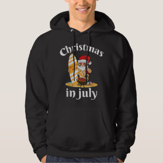 Surfer Santa Beer And BBQ xmas summer Christmas In Hoodie