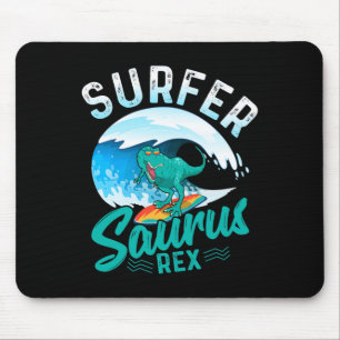 Surfer Saurus Rex Surfing Dinosaur Surf Dino Surfe Mouse Mat