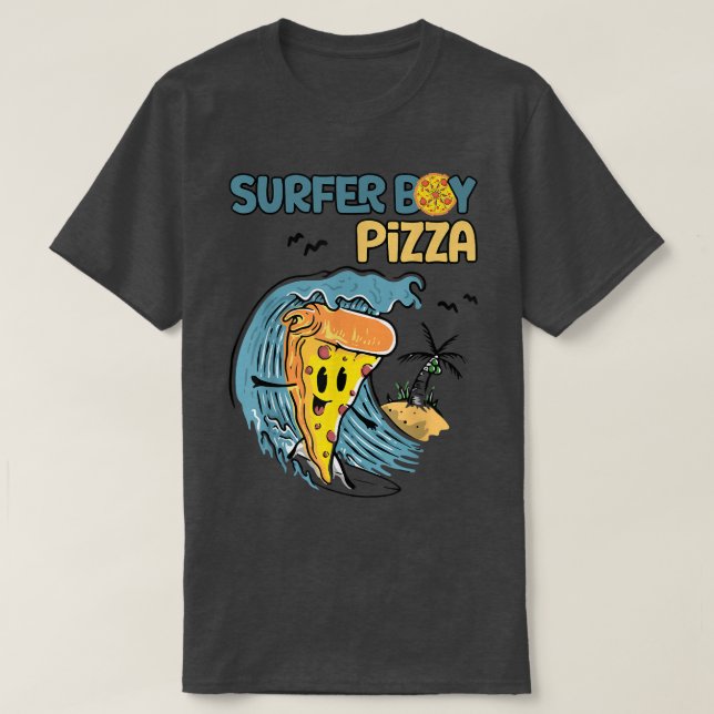Surfer Shirt Retro Pizza Boy5349 (Design Front)