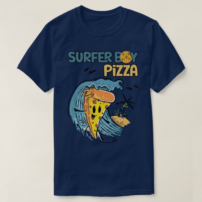 Surfer Shirt Retro Pizza Boy Premium 30825344 (Design Front)