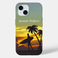 Surfer Silhouette at Sunset - Personalize