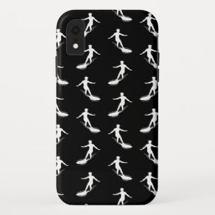Surfer Silhouette Surfing with Surfboard Pattern Case-Mate iPhone Case