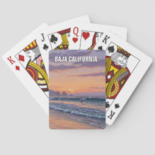 Surfer Sunset Baja California Playing Cards