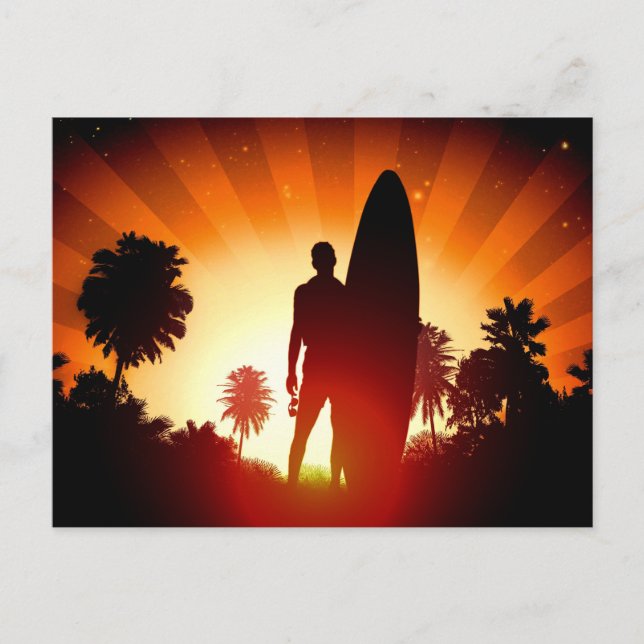 Surfer Sunset postcard (Front)