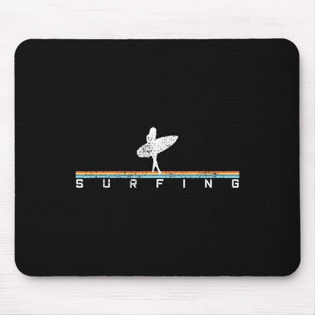 Surfer Surf Surfboard Vintage Retro Style  Mouse Mat (Front)