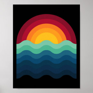 Surfer Surfboard Sunset Surf Surfing Wakeboard Wav Poster