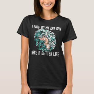 Surfer Surfboard Surfrider Waves Cat Surfing T-Shirt