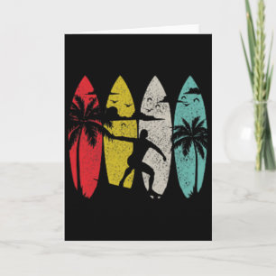 Surfer Surfboard Vintage Surfing Beach Summer Surf Card