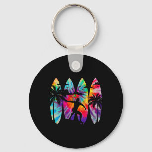 Surfer Surfboard Vintage Surfing Beach Summer Surf Key Ring