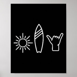 Surfer Surfboard Vintage Surfing Beach Summer Surf Poster