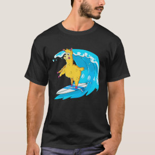 Surfer Surfboard Waves Surfrider Surfing Llama T-Shirt