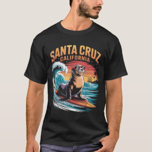 Surfer Surfing 70s 80s Santa Cruz California Retro T-Shirt