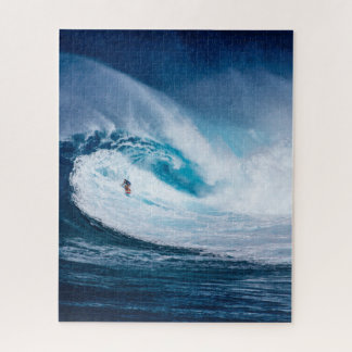 Surfer Surfing Big Ocean Wave Jigsaw Puzzle