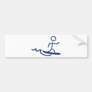 surfer surfing icon bumper sticker