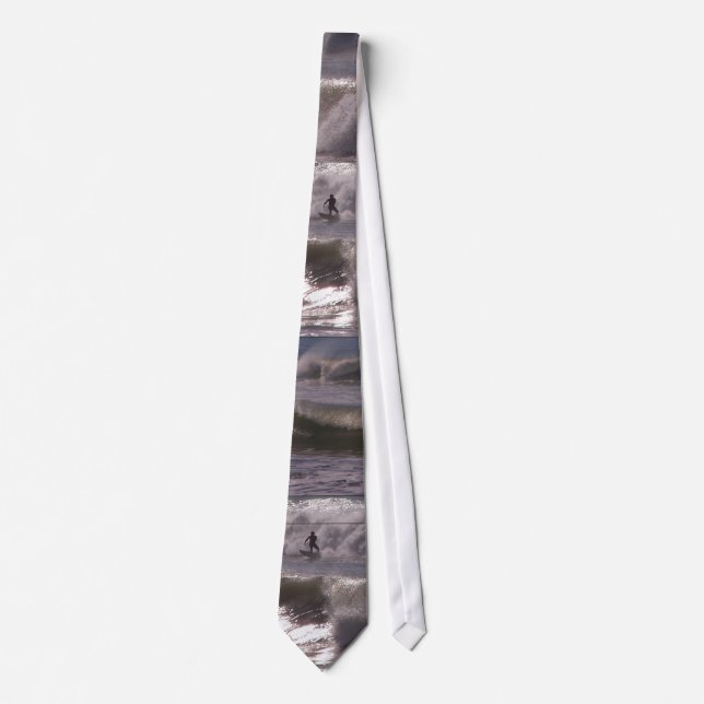 Surfer Surfing Ocean Beach Waves Sea California Tie (Front)