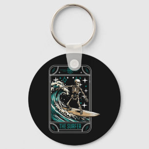 Surfer Surfing Surfboard - Waves Skeleton Tarot Ca Key Ring