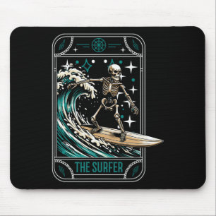 Surfer Surfing Surfboard - Waves Skeleton Tarot Ca Mouse Mat