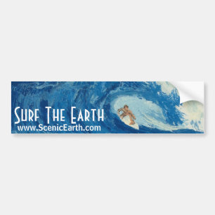 Surfer Surfing Surfer Bumper Sticker Art
