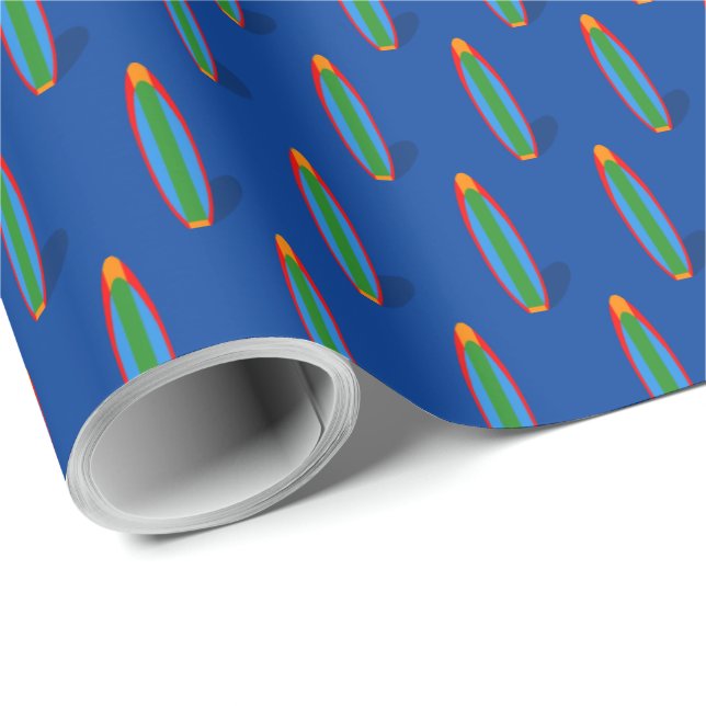Surfer Surfing Themed Happy Birthday Gift Wrap (Roll Corner)