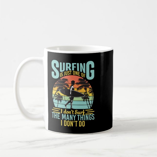 Surfer Surfing Vintage Retro Sunset 58 Coffee Mug (Left)