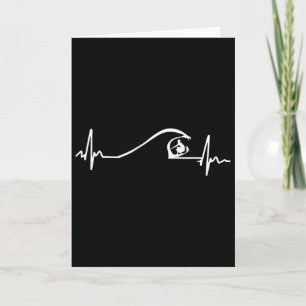 Surfer Surfing Wave Heartbeat T Shirt Gifts Card