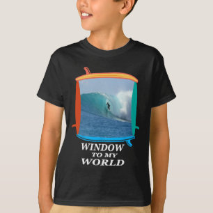 Surfer, Surfing, Waves, Ocean, Surfboards Window T T-Shirt