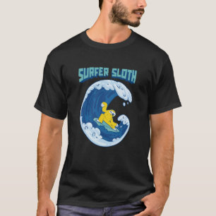 Surfer Surfrider Waves Surfboard Surfing Sloth T-Shirt