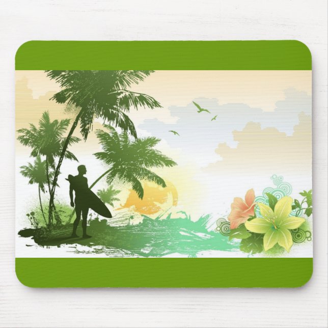 Surfer Theme Mouse Mat (Front)