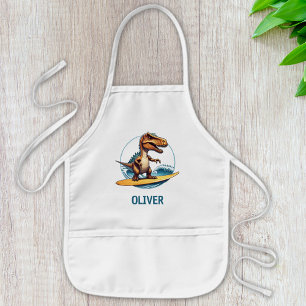 Surfer Trex Dinosaur Kids Apron