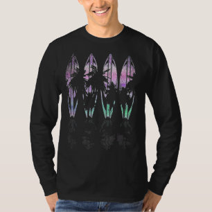 Surfer Tropical Vaporwave Palm Trees Surfboard Sur T-Shirt