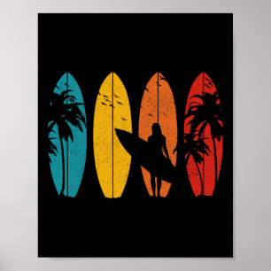 Surfer Vintage Surf Board Surfing Surfing Surfing  Poster