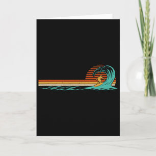 Surfer Vintage Wave Retro Surfing Surf Beach Card