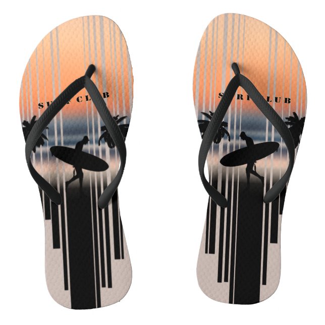 Surfer Walking Into Beach At Sunset | Surf Club Flip Flops (Footbed)