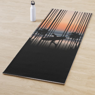Surfer Walking Into Beach At Sunset Surf Life Yoga Mat