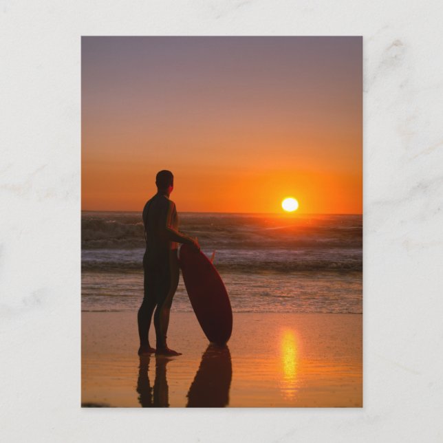 Surfer watching the waves postcard (Front)
