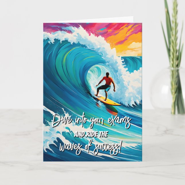 surfer water waves success card GCSE ALevel SAT (Front)