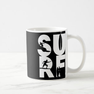 Surfer With Surfboards In Surf Wave Rider And Idea Coffee Mug