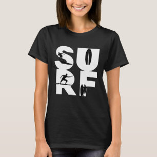 Surfer with surfboards in SURF Wave rider TShirt I